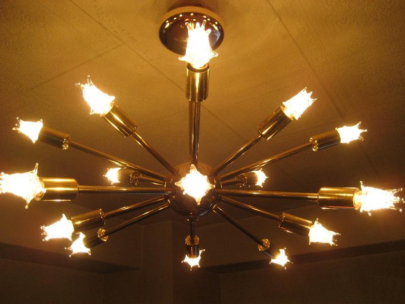 1950's 1960's 50-60年代 USA ビンテージ スプートニク シャンデリア ランプ ライト 照明 アトミック スターバースト